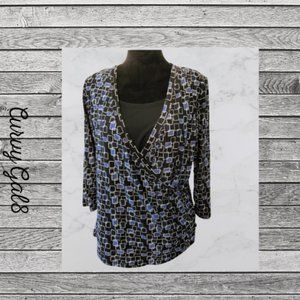 SOLD 🔥 Last Chance 🔥   JM Collection Geometric Top/Blouse Size XL